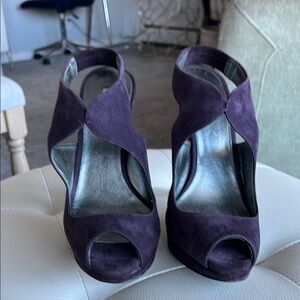 Women's Purple Peep-Toe Heels